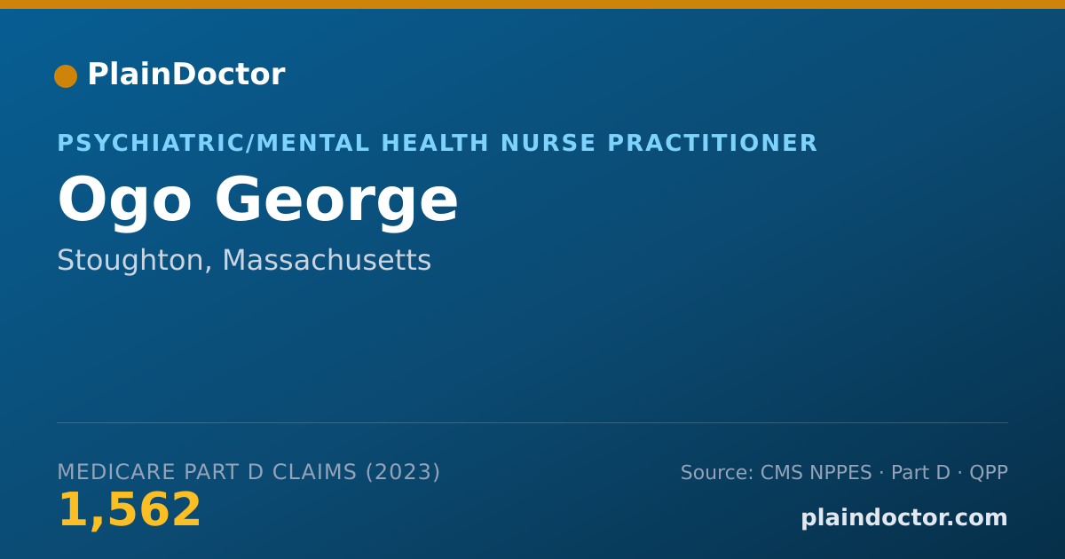 Shareable card for Ogo George - Psychiatric/Mental Health Nurse Practitioner, Stoughton, MA