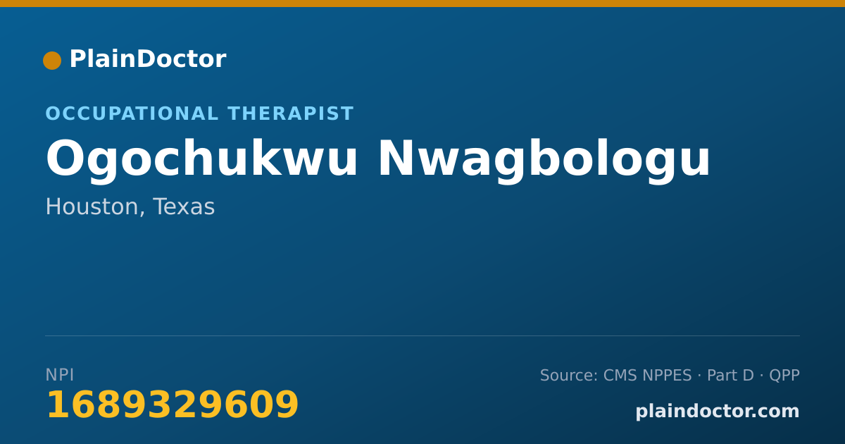 Shareable card for Ogochukwu Nwagbologu - Occupational Therapist, Houston, TX
