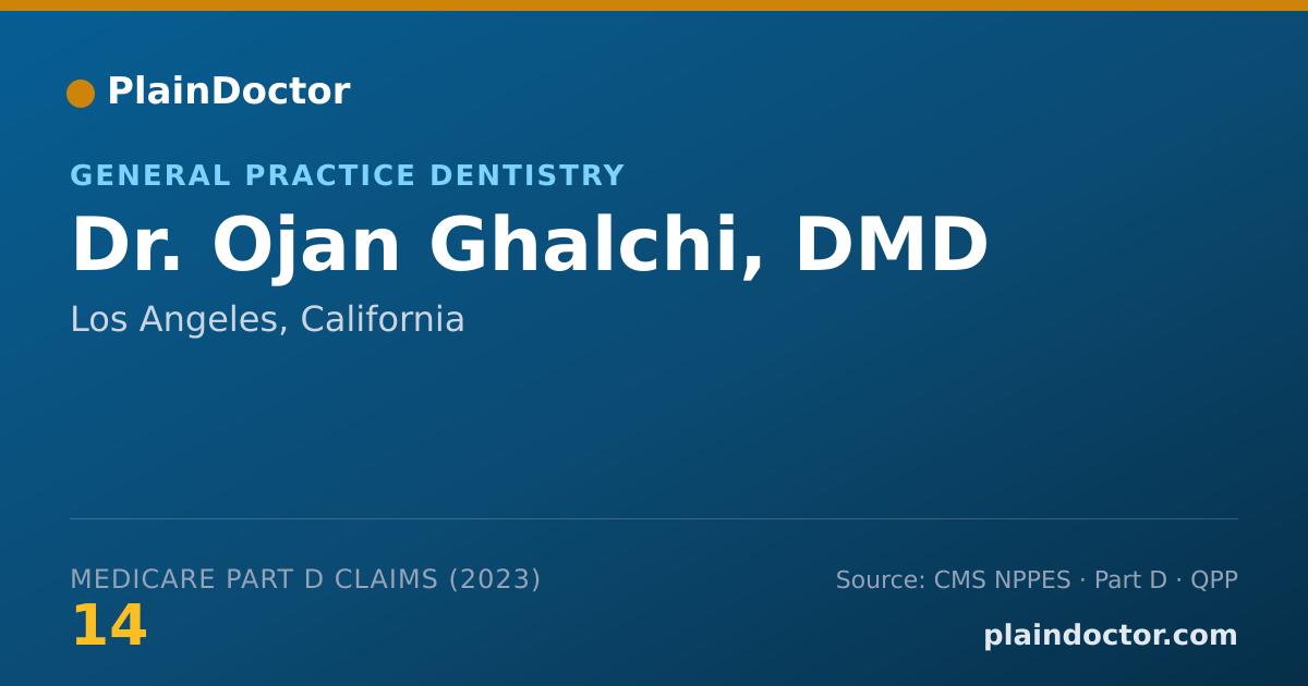 Shareable card for Ojan Ghalchi, DMD - General Practice Dentistry, Los Angeles, CA