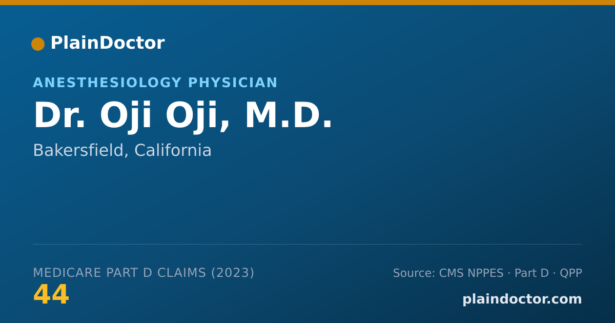 Shareable card for Oji Oji, M.D. - Anesthesiology Physician, Bakersfield, CA