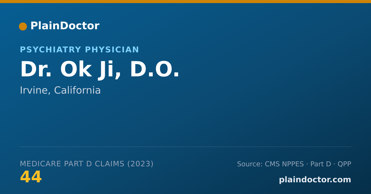 Shareable card for Ok Ji, D.O. - Psychiatry Physician, Irvine, CA