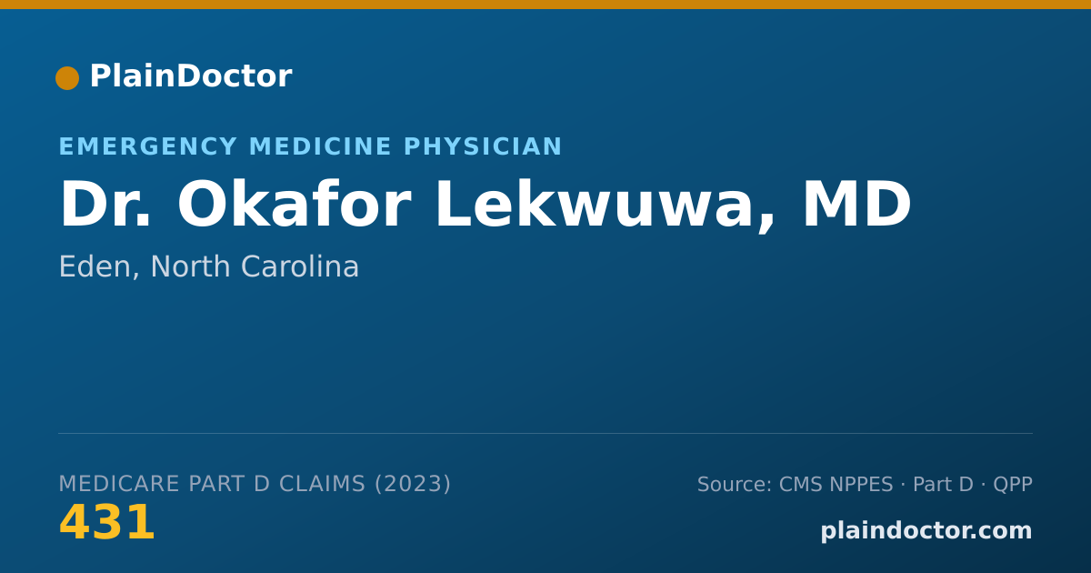 Shareable card for Okafor Lekwuwa, MD - Emergency Medicine Physician, Eden, NC