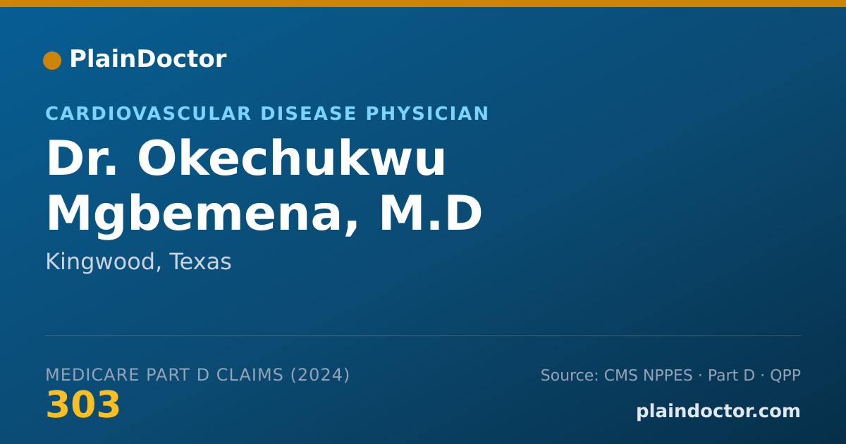 Shareable card for Okechukwu Mgbemena, M.D - Cardiovascular Disease Physician, Kingwood, TX