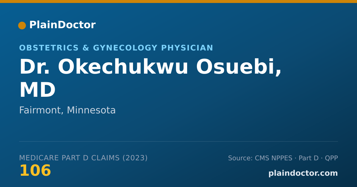 Shareable card for Okechukwu Osuebi, MD - Obstetrics & Gynecology Physician, Fairmont, MN