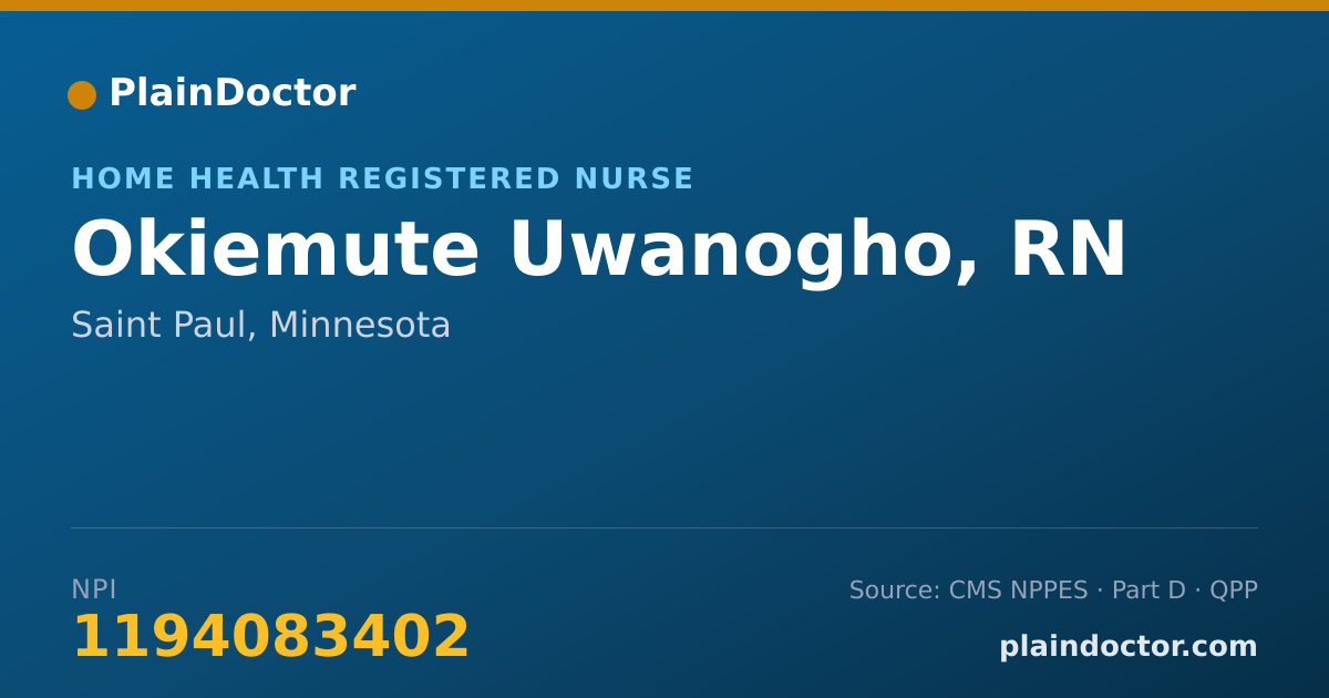 Shareable card for Okiemute Uwanogho, RN - Home Health Registered Nurse, Saint Paul, MN