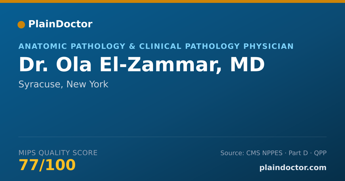 Shareable card for Ola El-Zammar, MD - Anatomic Pathology & Clinical Pathology Physician, Syracuse, NY