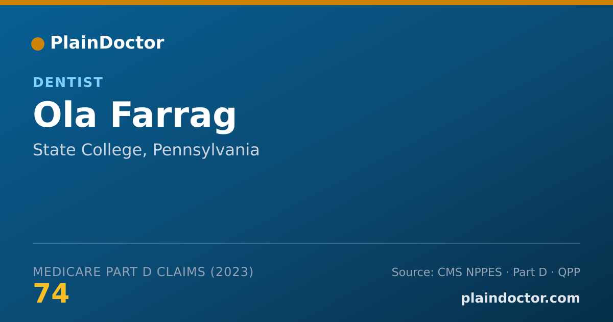 Shareable card for Ola Farrag - Dentist, State College, PA