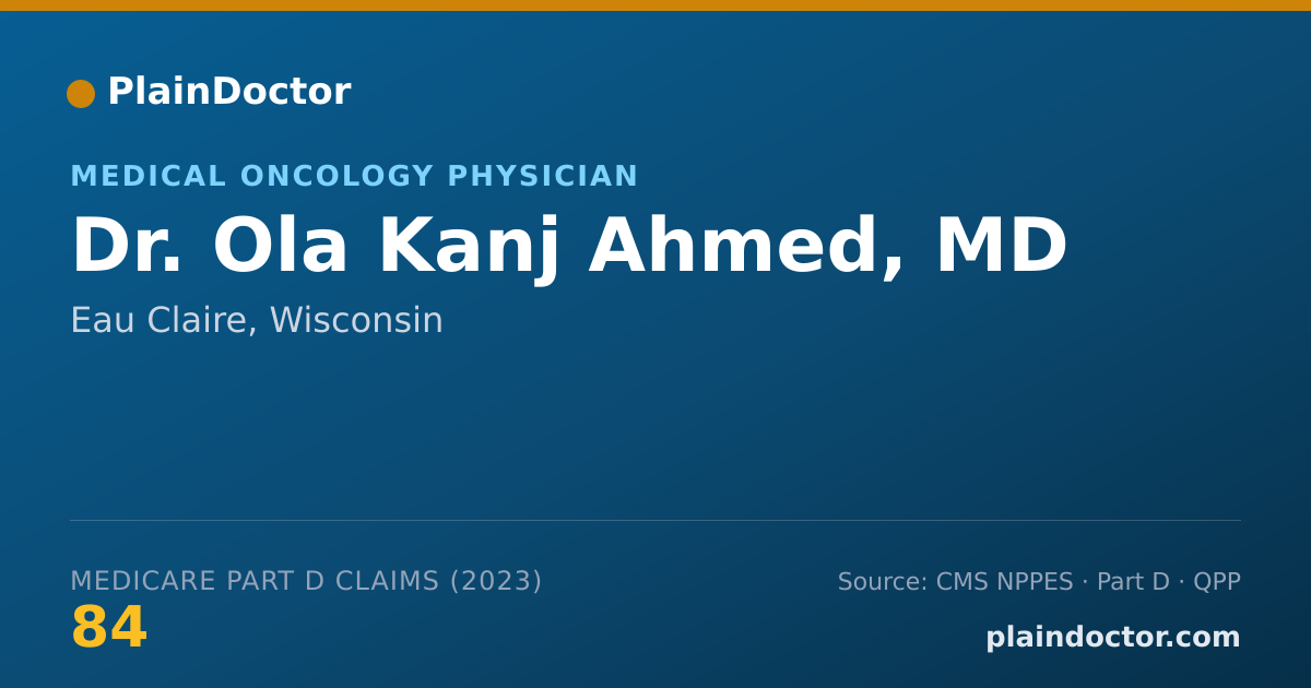 Shareable card for Ola Kanj Ahmed, MD - Medical Oncology Physician, Eau Claire, WI