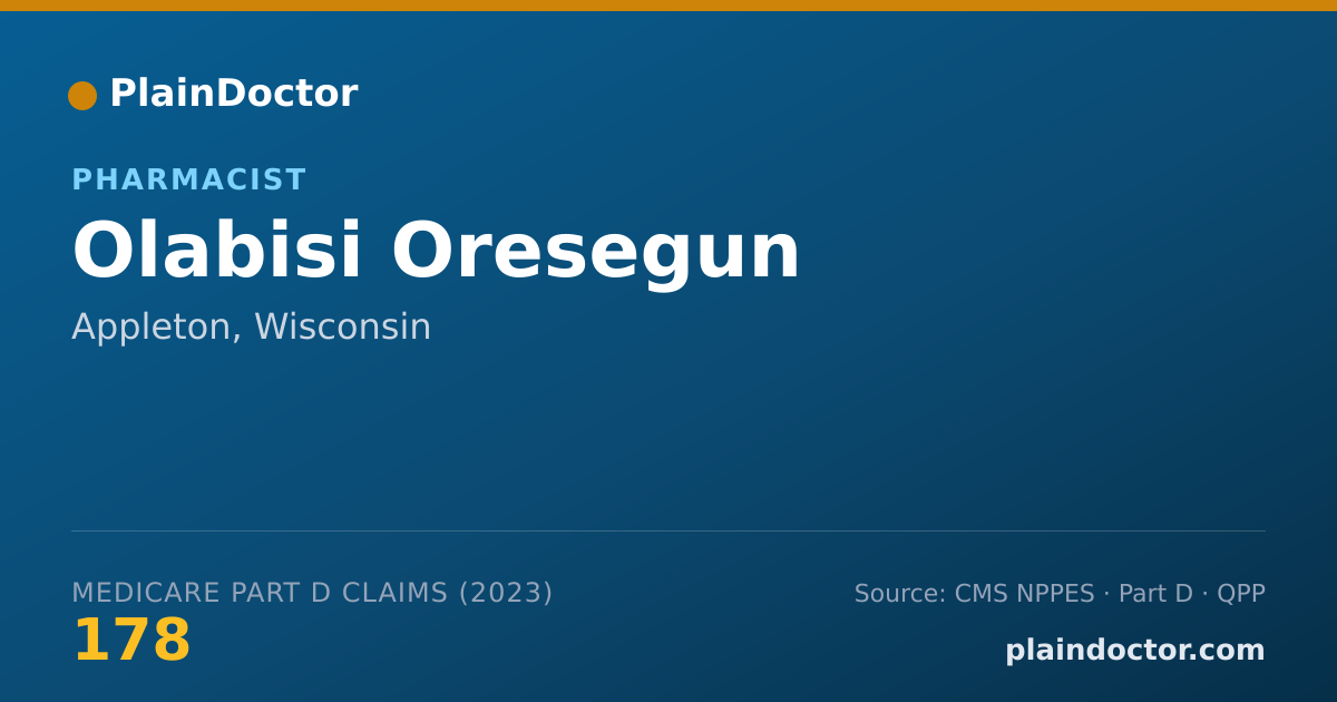 Shareable card for Olabisi Oresegun - Pharmacist, Appleton, WI