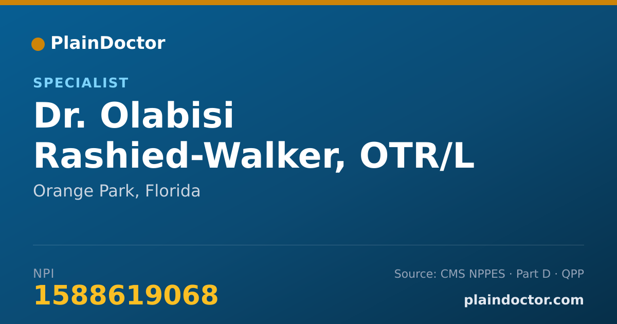 Shareable card for Olabisi Rashied-Walker, OTR/L - Specialist, Orange Park, FL