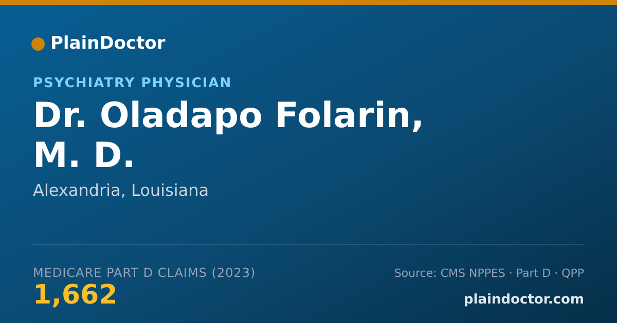 Shareable card for Oladapo Folarin, M. D. - Psychiatry Physician, Alexandria, LA