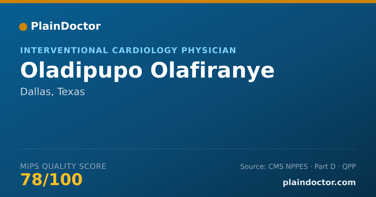 Shareable card for Oladipupo Olafiranye - Interventional Cardiology Physician, Dallas, TX