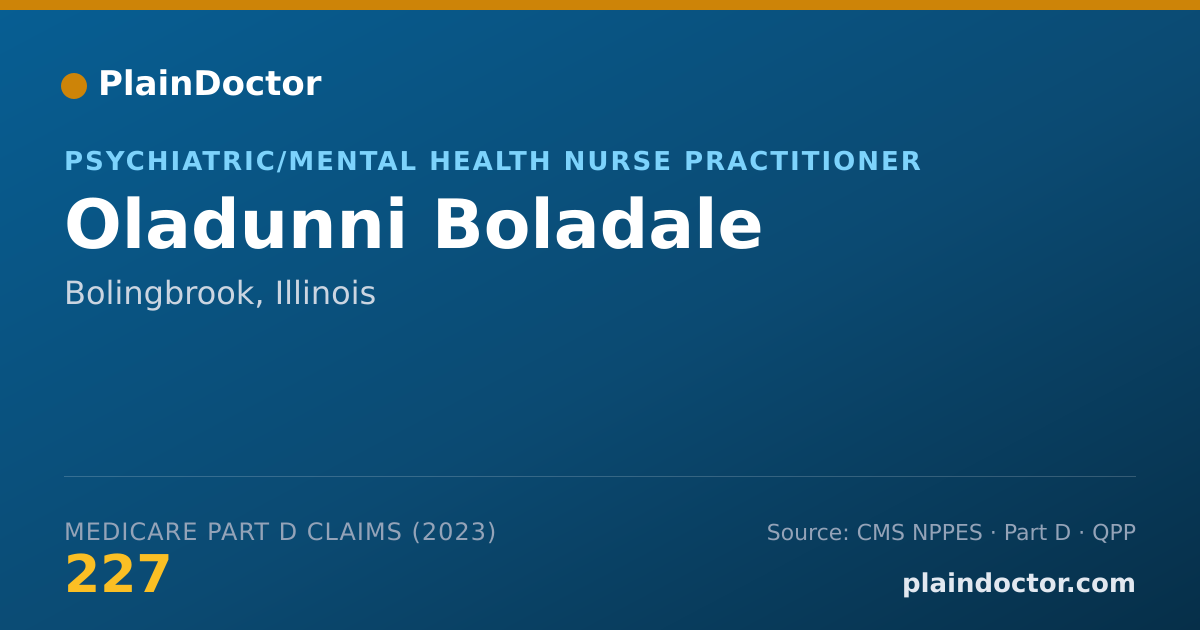 Shareable card for Oladunni Boladale - Psychiatric/Mental Health Nurse Practitioner, Bolingbrook, IL