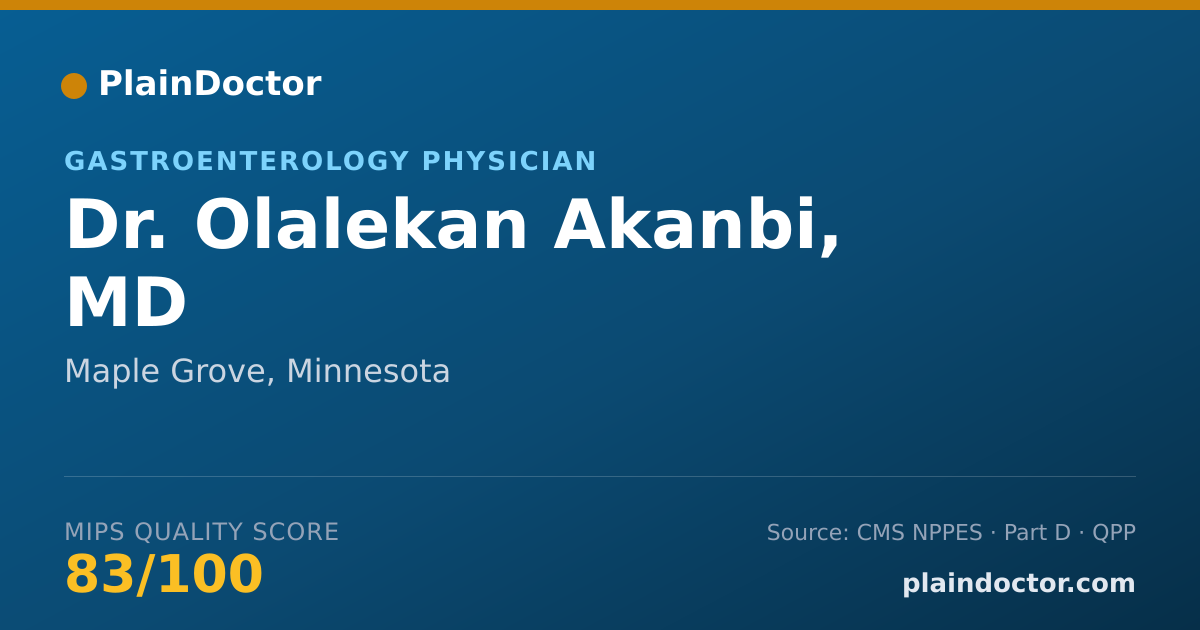 Shareable card for Olalekan Akanbi, MD - Gastroenterology Physician, Maple Grove, MN