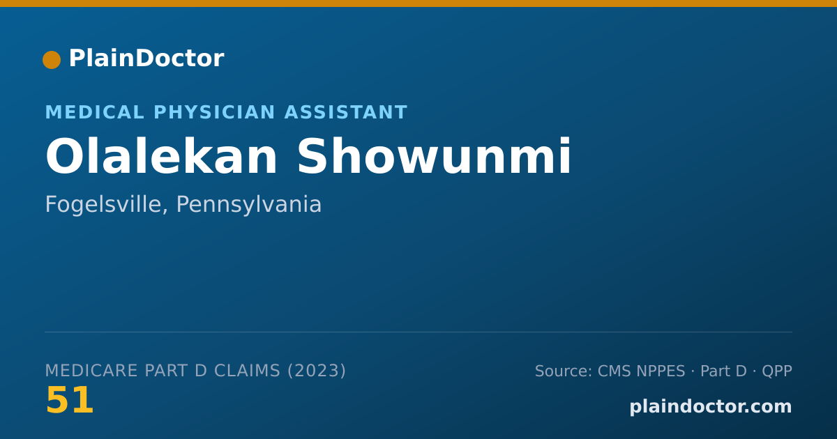 Shareable card for Olalekan Showunmi - Medical Physician Assistant, Fogelsville, PA