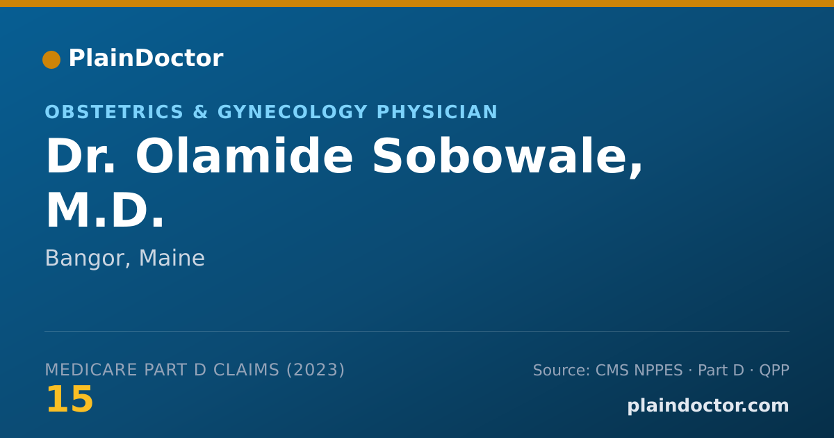 Shareable card for Olamide Sobowale, M.D. - Obstetrics & Gynecology Physician, Bangor, ME