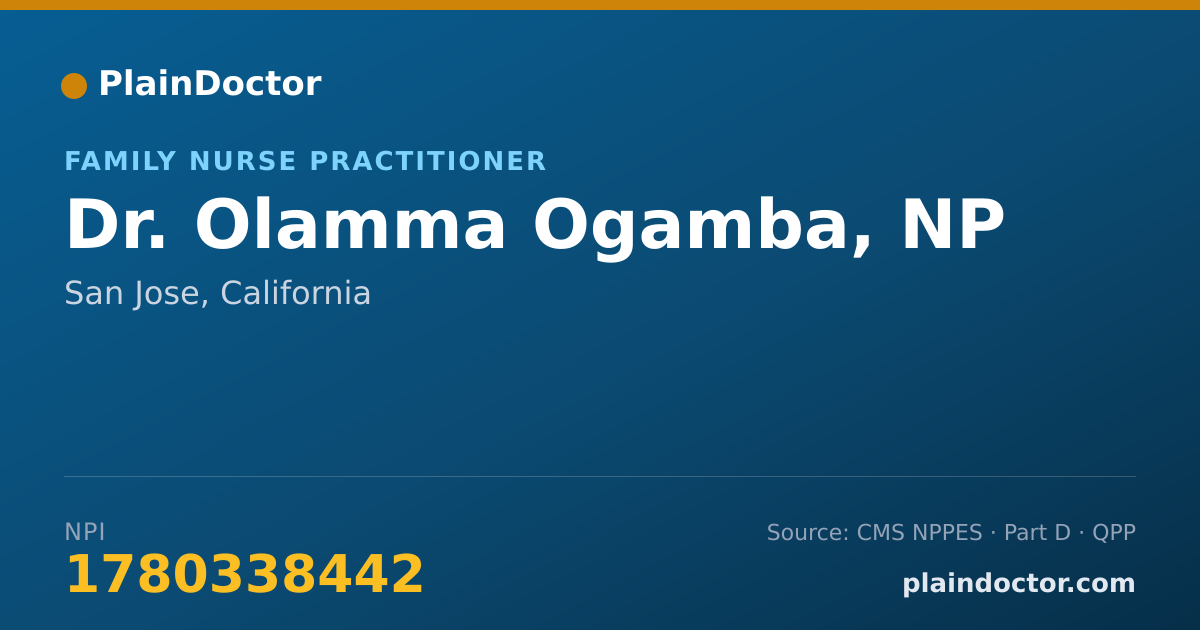 Shareable card for Olamma Ogamba, NP - Family Nurse Practitioner, San Jose, CA
