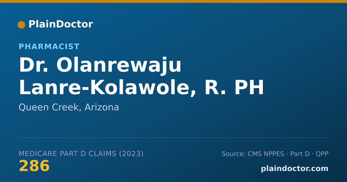 Shareable card for Olanrewaju Lanre-Kolawole, R. PH - Pharmacist, Queen Creek, AZ