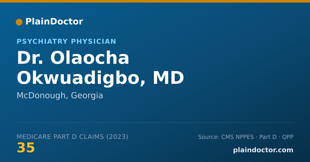 Shareable card for Olaocha Okwuadigbo, MD - Psychiatry Physician, McDonough, GA