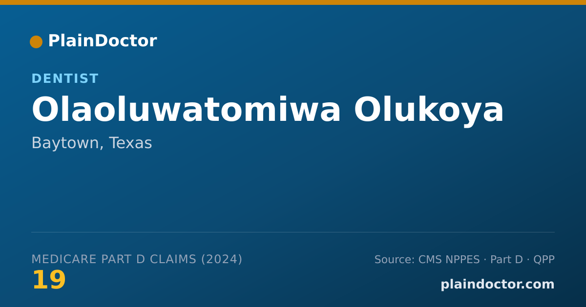 Shareable card for Olaoluwatomiwa Olukoya - Dentist, Baytown, TX