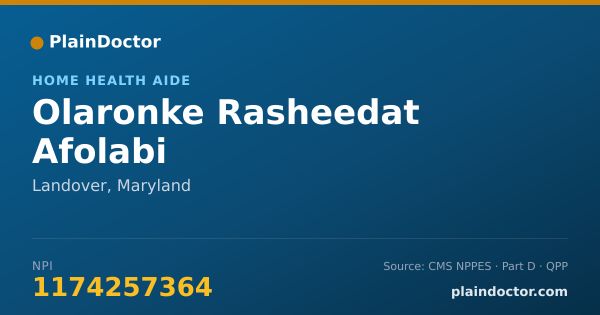 Shareable card for Olaronke Rasheedat Afolabi - Home Health Aide, Landover, MD