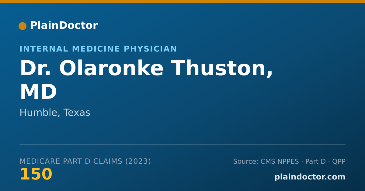 Shareable card for Olaronke Thuston, MD - Internal Medicine Physician, Humble, TX