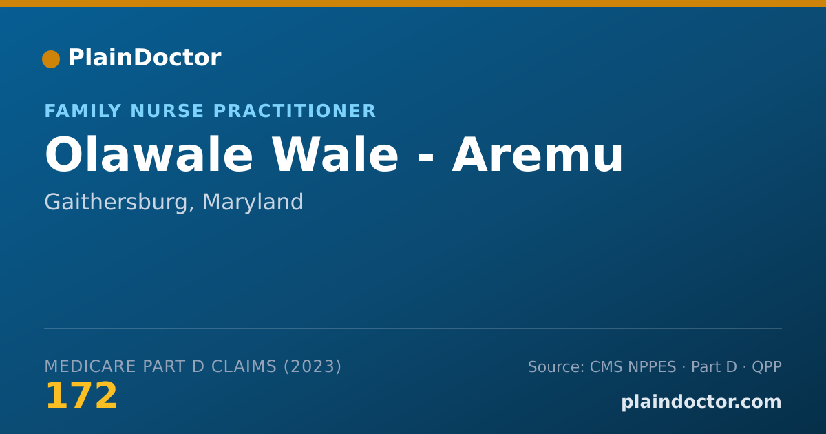 Shareable card for Olawale Wale - Aremu - Family Nurse Practitioner, Gaithersburg, MD