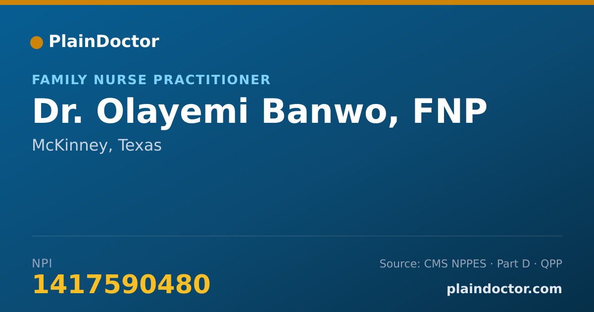 Shareable card for Olayemi Banwo, FNP - Family Nurse Practitioner, McKinney, TX