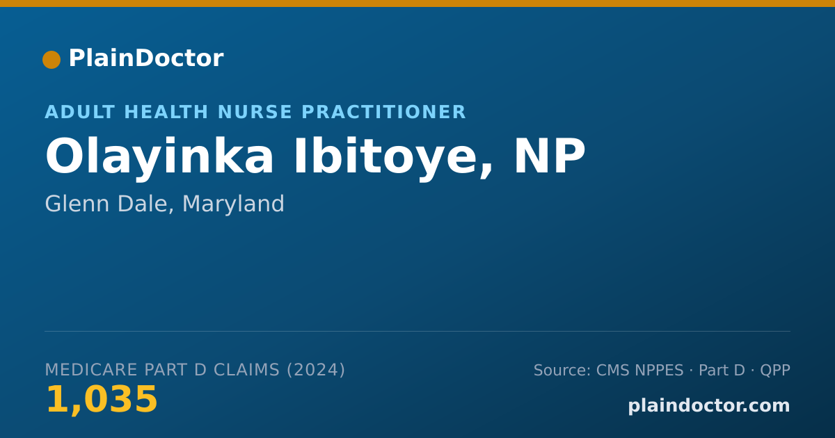 Shareable card for Olayinka Ibitoye, NP - Adult Health Nurse Practitioner, Glenn Dale, MD