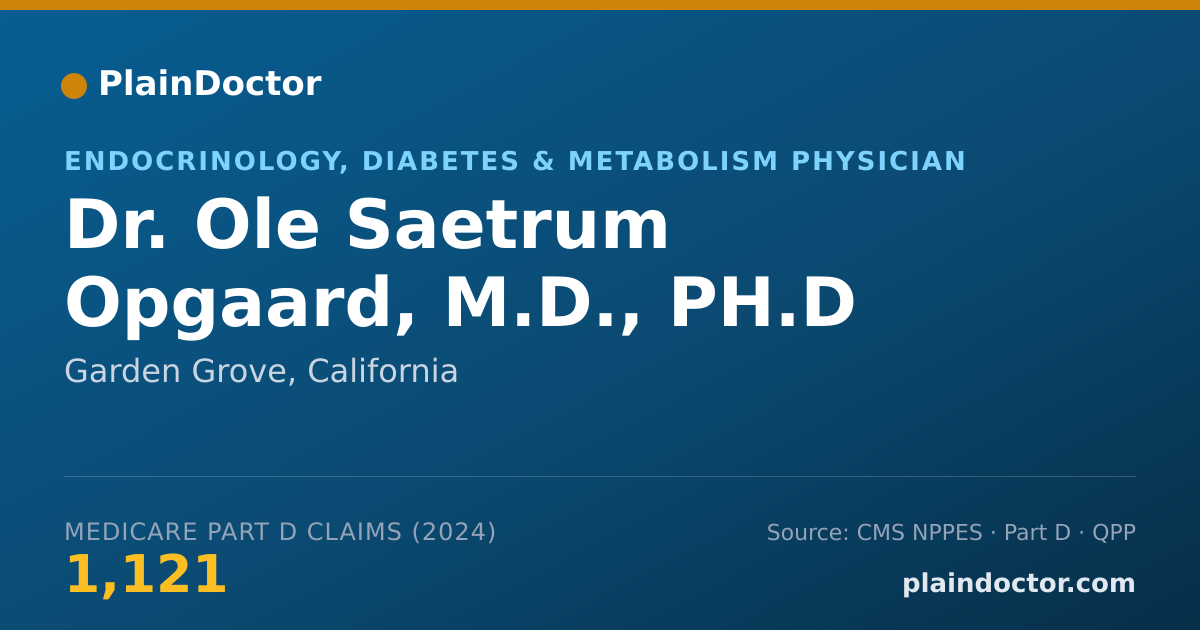Shareable card for Ole Saetrum Opgaard, M.D., PH.D - Endocrinology, Diabetes & Metabolism Physician, Garden Grove, CA