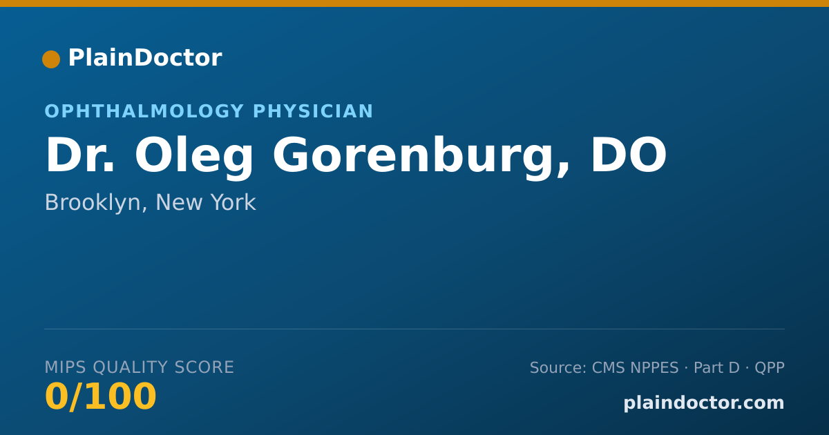 Shareable card for Oleg Gorenburg, DO - Ophthalmology Physician, Brooklyn, NY