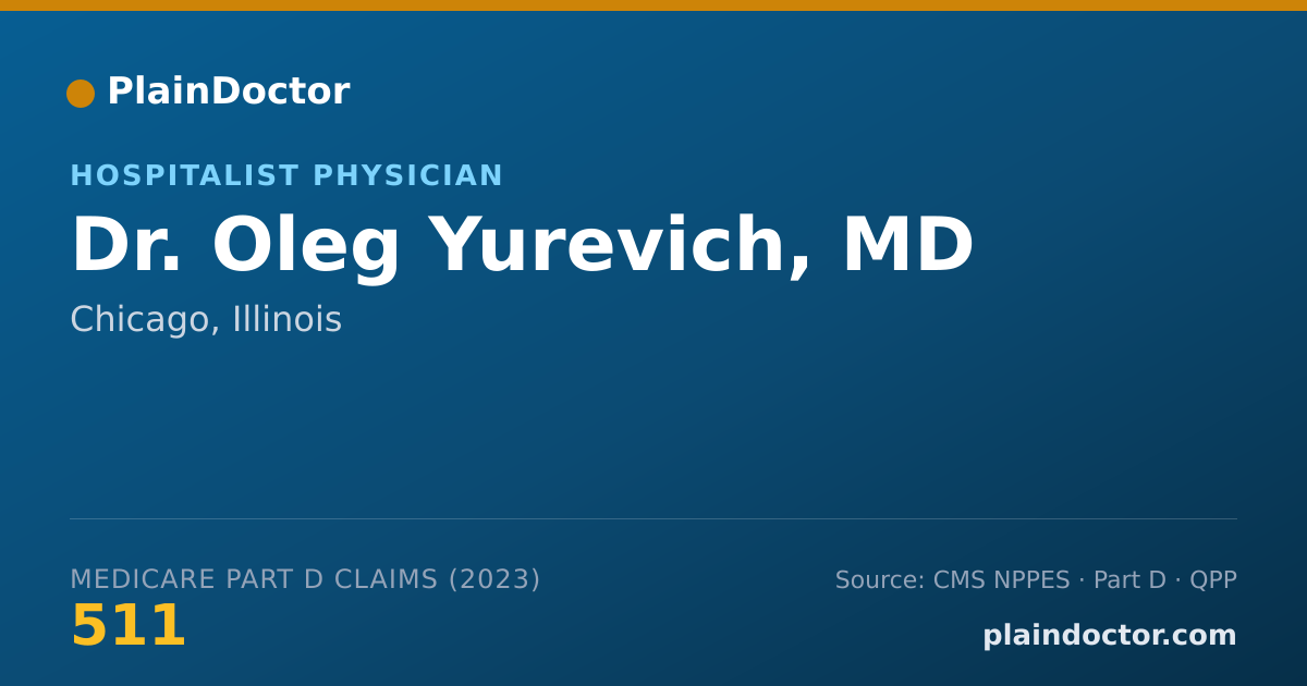 Shareable card for Oleg Yurevich, MD - Hospitalist Physician, Chicago, IL