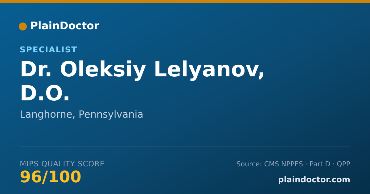 Shareable card for Oleksiy Lelyanov, D.O. - Specialist, Langhorne, PA