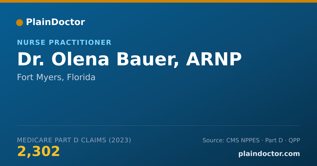 Shareable card for Olena Bauer, ARNP - Nurse Practitioner, Fort Myers, FL