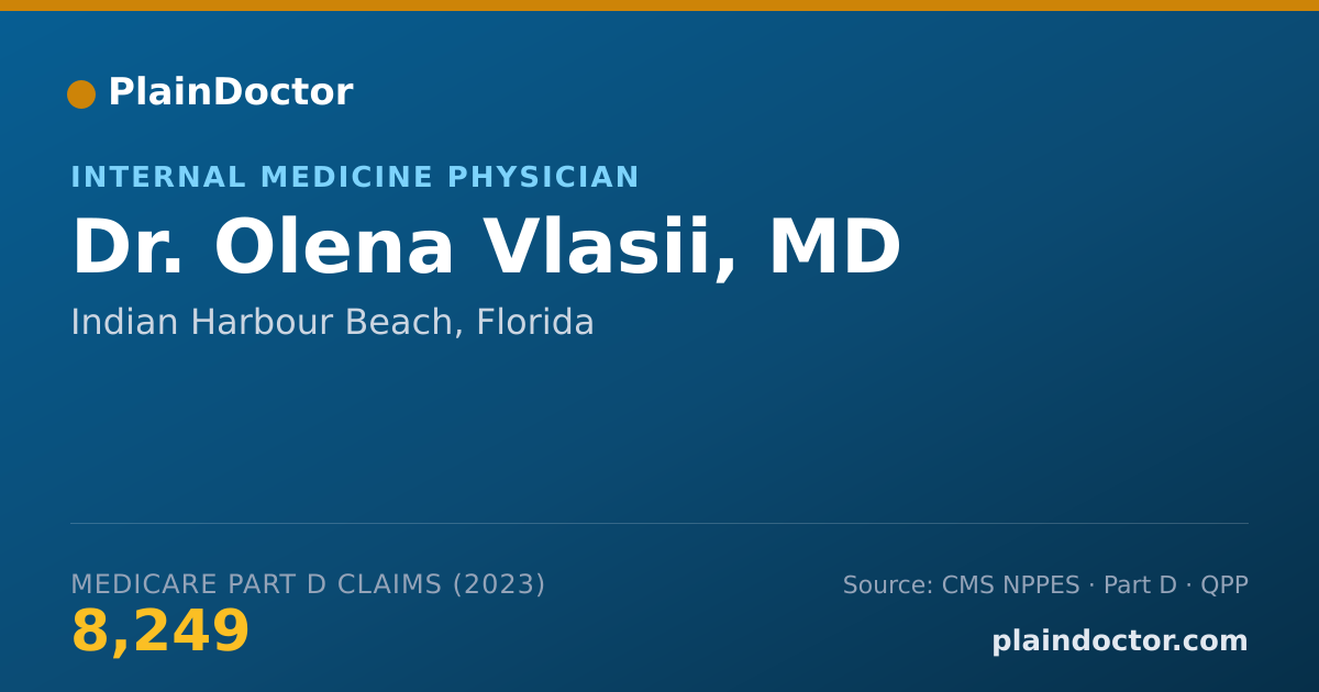 Shareable card for Olena Vlasii, MD - Internal Medicine Physician, Indian Harbour Beach, FL