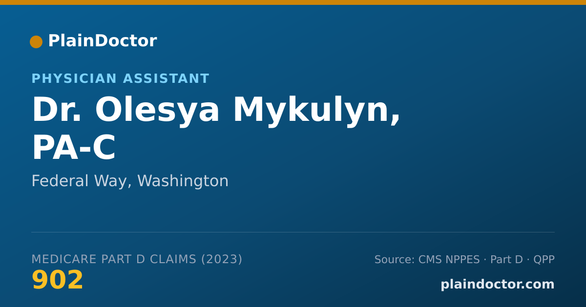 Shareable card for Olesya Mykulyn, PA-C - Physician Assistant, Federal Way, WA