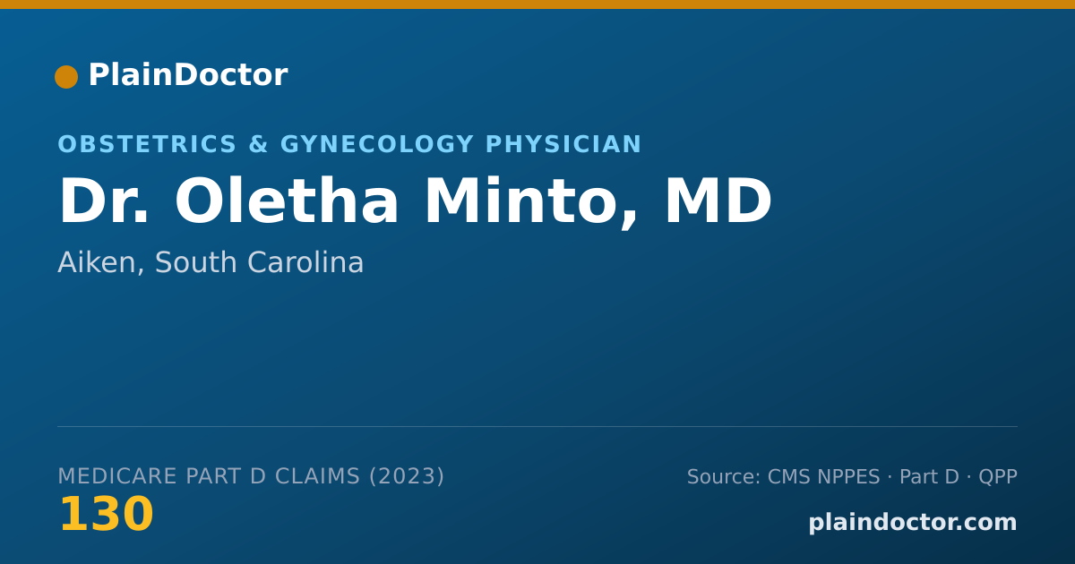 Shareable card for Oletha Minto, MD - Obstetrics & Gynecology Physician, Aiken, SC