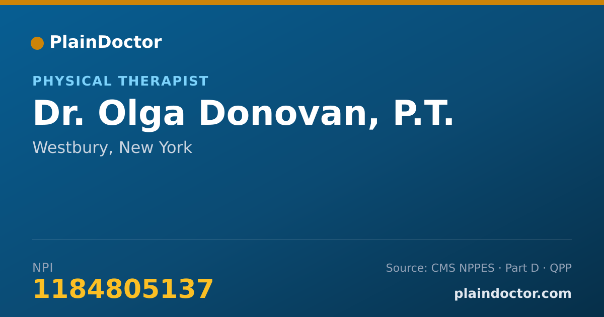 Shareable card for Olga Donovan, P.T. - Physical Therapist, Westbury, NY