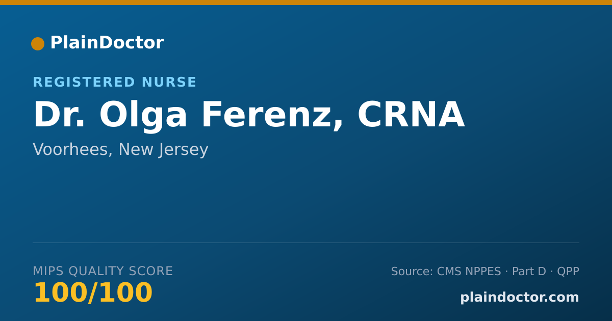 Shareable card for Olga Ferenz, CRNA - Registered Nurse, Voorhees, NJ