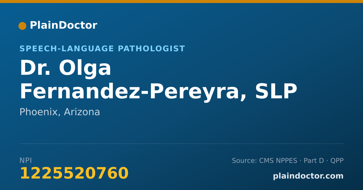 Shareable card for Olga Fernandez-Pereyra, SLP - Speech-Language Pathologist, Phoenix, AZ