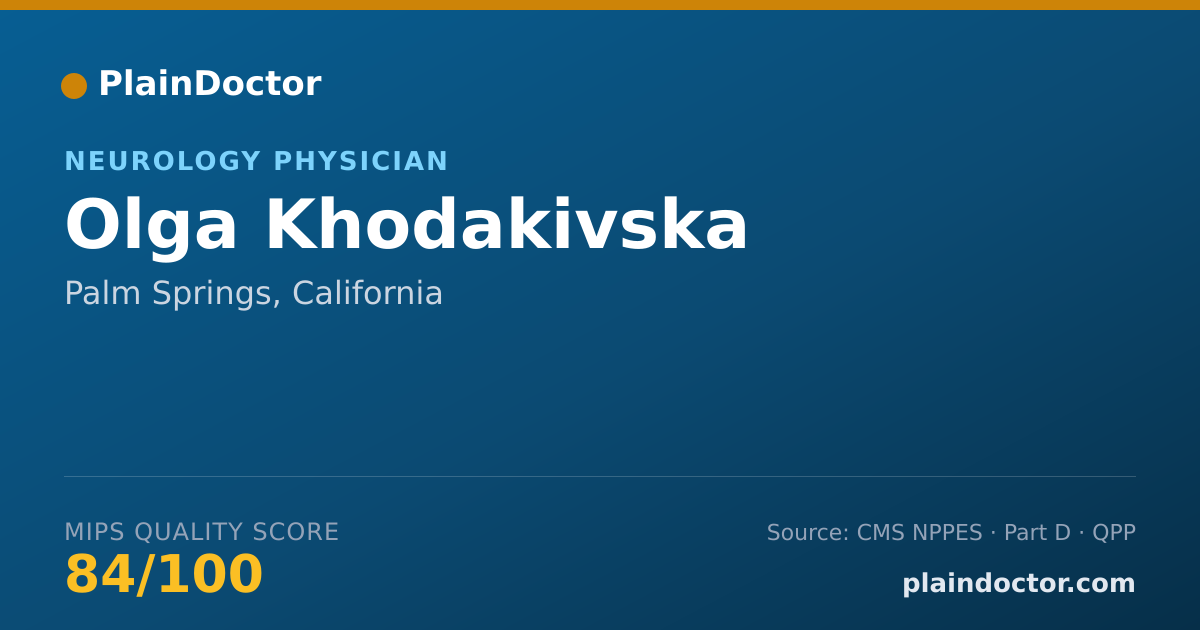 Shareable card for Olga Khodakivska - Neurology Physician, Palm Springs, CA