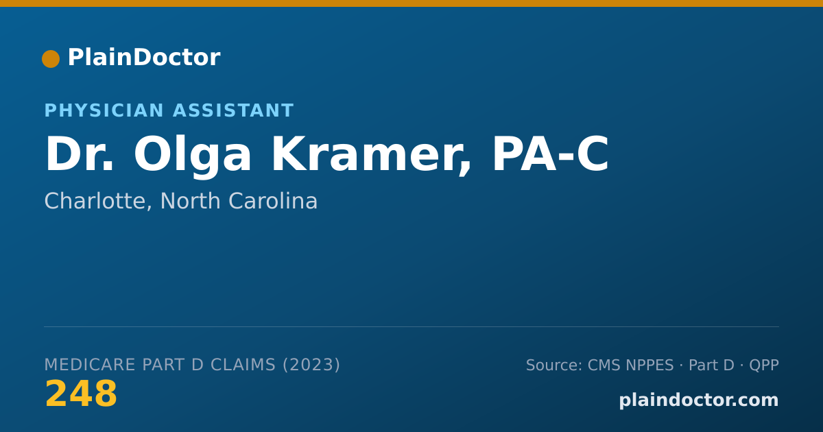 Shareable card for Olga Kramer, PA-C - Physician Assistant, Charlotte, NC