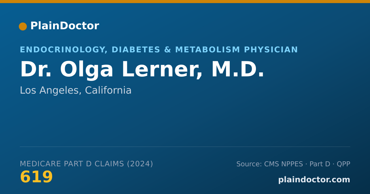 Shareable card for Olga Lerner, M.D. - Endocrinology, Diabetes & Metabolism Physician, Los Angeles, CA