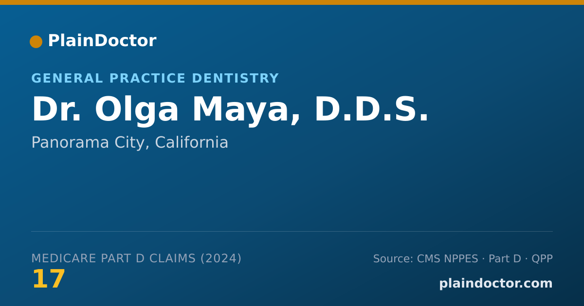 Shareable card for Olga Maya, D.D.S. - General Practice Dentistry, Panorama City, CA