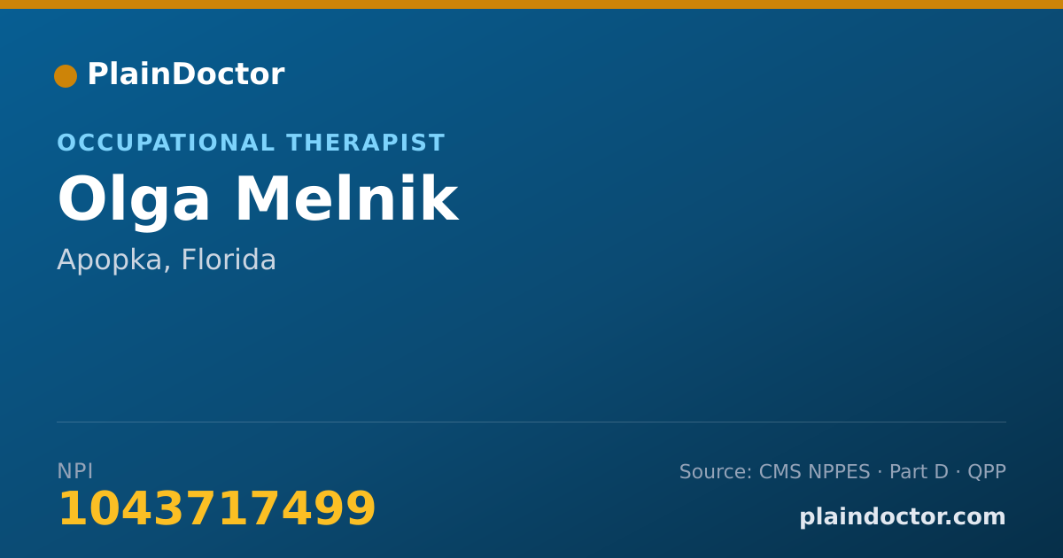 Shareable card for Olga Melnik - Occupational Therapist, Apopka, FL