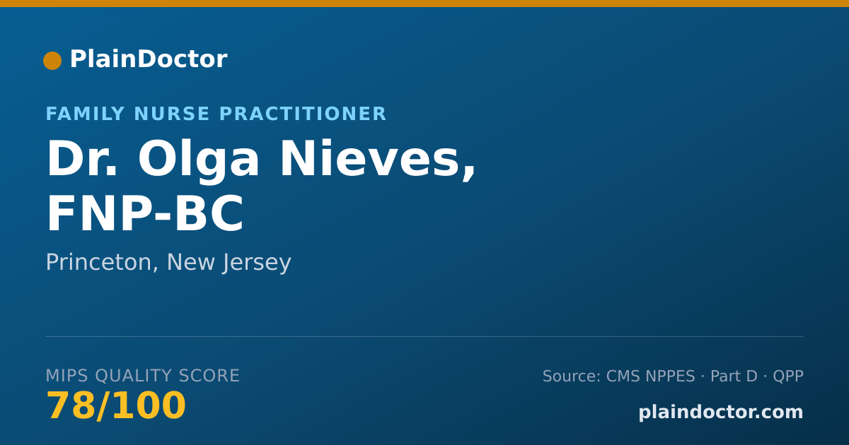 Shareable card for Olga Nieves, FNP-BC - Family Nurse Practitioner, Princeton, NJ