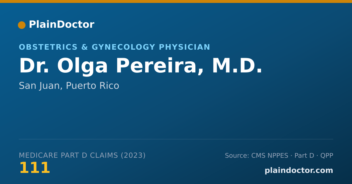 Shareable card for Olga Pereira, M.D. - Obstetrics & Gynecology Physician, San Juan, PR