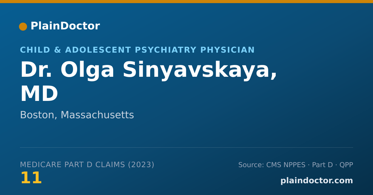 Shareable card for Olga Sinyavskaya, MD - Child & Adolescent Psychiatry Physician, Boston, MA