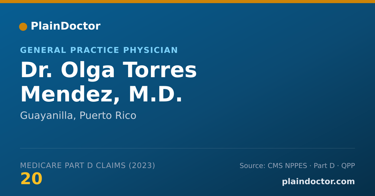Shareable card for Olga Torres Mendez, M.D. - General Practice Physician, Guayanilla, PR