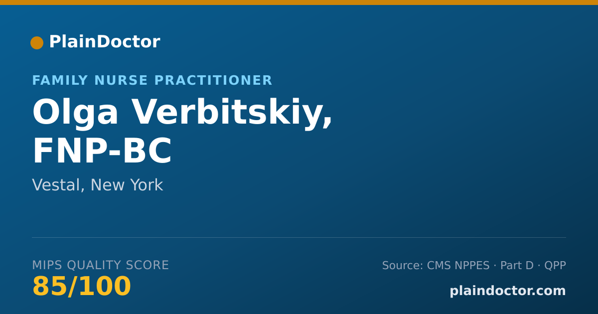 Shareable card for Olga Verbitskiy, FNP-BC - Family Nurse Practitioner, Vestal, NY